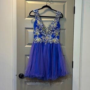 Poly USA Blue Beaded Homecoming Dress - Women’s L